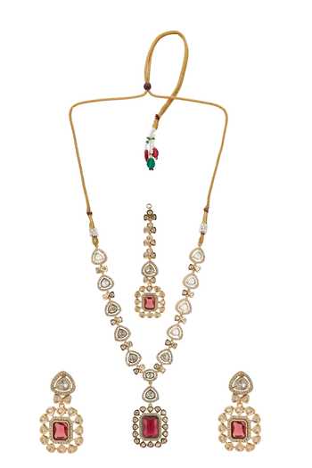 Nazaakat By Samara Singh Stone Embellished Pendant Necklace Set 