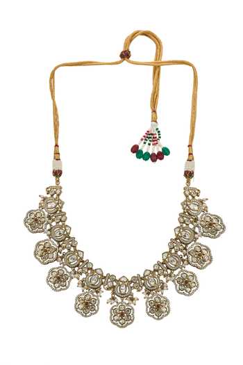 Buy Nazaakat By Samara Singh Gold Plated Embellished Floral Drop Necklace Set Online at Aza Fashions Buy_Nazaakat By Samara Singh_Gold Plated Embellished Floral Drop Necklace Set _Online_at_Aza_Fashions