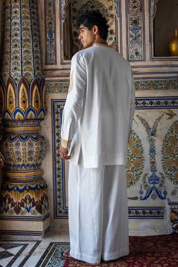Dash And Dot Wide-Legged Ivory Pant 