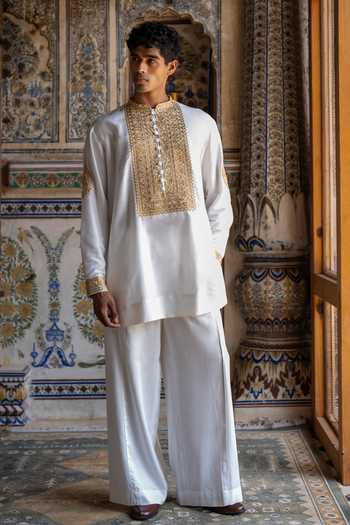 Dash And Dot Wide-Legged Ivory Pant 