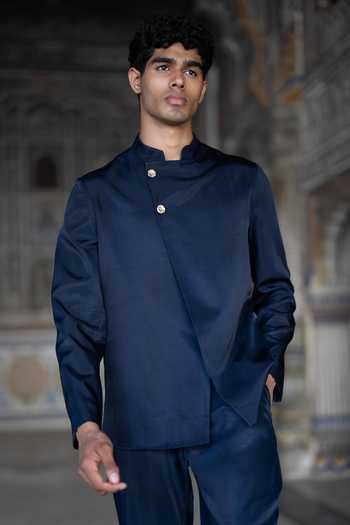 Dash And Dot Asymmetric Slanted Jacket 