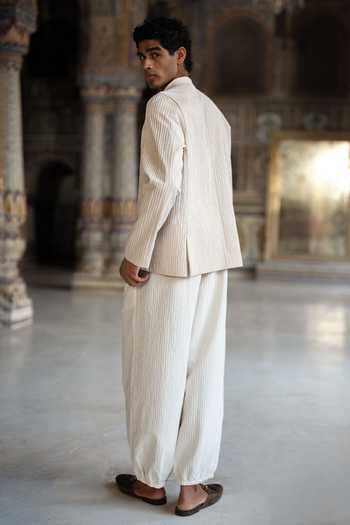 Dash And Dot Dori Embroidered Textured Shirt & Barrel Pant Set 