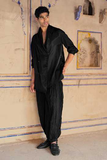 Buy Dash And Dot Black Viscose Crushed Crinkled Pant Online at Aza Fashions Buy_Dash And Dot_Black Viscose Crushed Crinkled Pant _Online_at_Aza_Fashions
