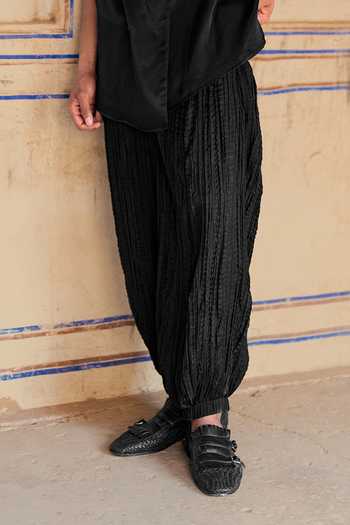 Buy Dash And Dot Black Viscose Draped Collar Overlapped Shirt And Pant Set Online at Aza Fashions Buy_Dash And Dot_Black Viscose Draped Collar Overlapped Shirt And Pant Set _Online_at_Aza_Fashions