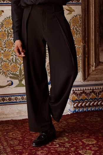 Buy Dash And Dot Black Viscose, Lurex Banarasi Blazer And Straight-cut Pant Online at Aza Fashions Buy_Dash And Dot_Black Viscose, Lurex Banarasi Blazer And Straight-cut Pant _Online_at_Aza_Fashions