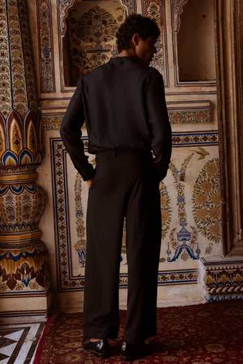 Dash And Dot Banarasi Blazer & Straight Cut Pant Set 