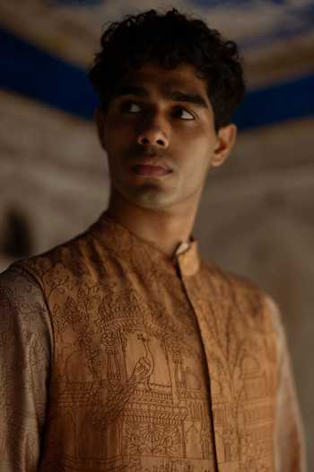 Buy Dash And Dot Brown Viscose, Nylon Embroidery Heritage Banarasi Bundi Online at Aza Fashions Buy_Dash And Dot_Brown Viscose, Nylon Embroidery Heritage Banarasi Bundi _Online_at_Aza_Fashions