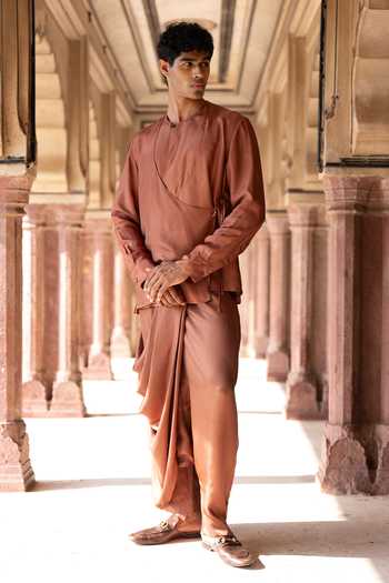 Dash And Dot Asymmetric Draped Cowl Pant