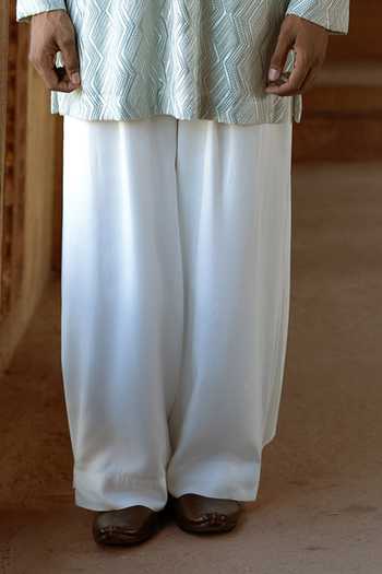 Dash And Dot_Ivory Viscose Wide-legged Pant _Online_at_Aza_Fashions