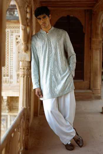 Dash And Dot_Ivory Viscose Wide-legged Pant _at_Aza_Fashions