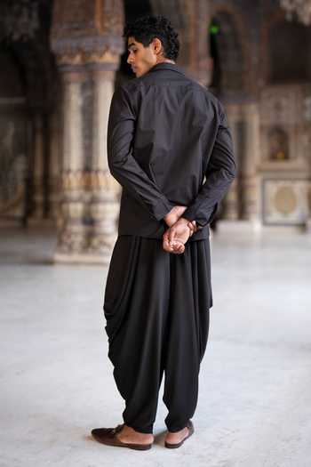 Dash And Dot Draped Knit Dhoti Pant