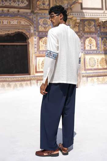 Dash And Dot Ornamental Embroidered Shirt & Pant Set