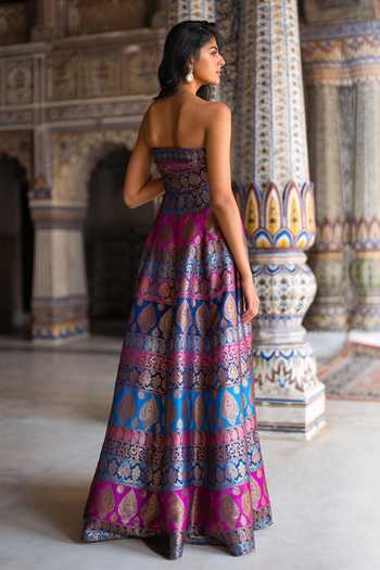 Dash And Dot Banarasi Brocade Flared Dress 