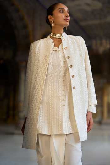 Dash And Dot Tonal Embroidered Jacket 