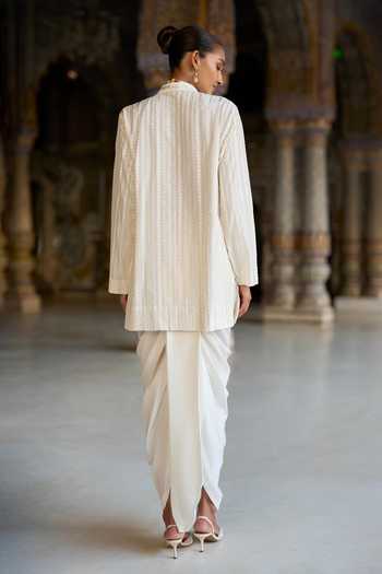Dash And Dot Embroidered Longline Shirt 