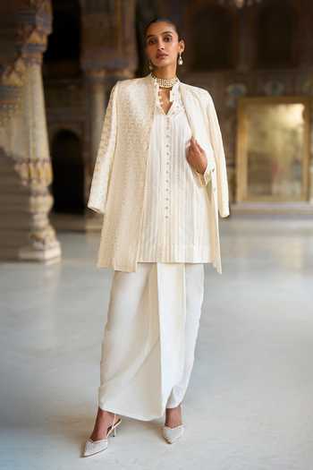 Buy Dash And Dot White Viscose, Nylon Cowl Draped Dhoti Pant Online at Aza Fashions Buy_Dash And Dot_White Viscose, Nylon Cowl Draped Dhoti Pant _Online_at_Aza_Fashions