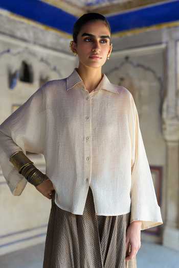 Dash And Dot Banarasi Structured Shirt 