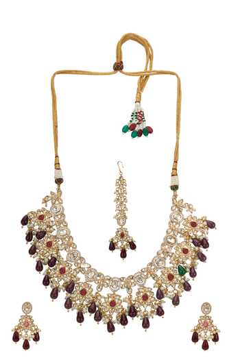 Nazaakat By Samara Singh Embellished Pendant Necklace Set