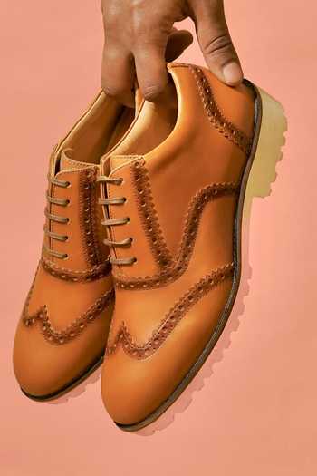 Buy_Dmodot_Brown Cuoio Brogues _Online_at_Aza_Fashions