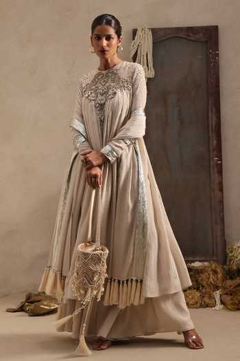 Aurouss Chandrika Flared Anarkali Sharara Set