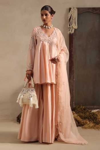 Aurouss Pallavi Short Anarkali Sharara Set