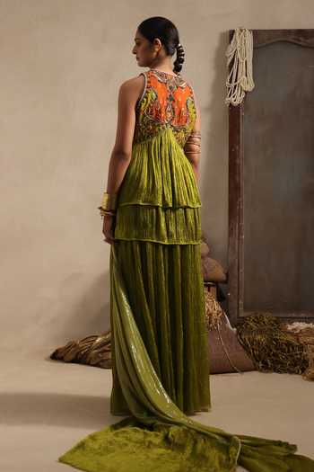 Aurouss Harita Short Embroidered Kurta Palazzo Set