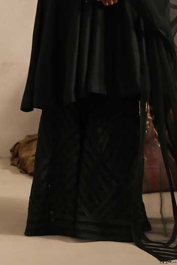 Buy Aurouss Green Silk, Organza V-neck Shyamala Embroidered Anarkali Sharara Set Online at Aza Fashions Buy_Aurouss_Green Silk, Organza V-neck Shyamala Embroidered Anarkali Sharara Set _Online_at_Aza_Fashions