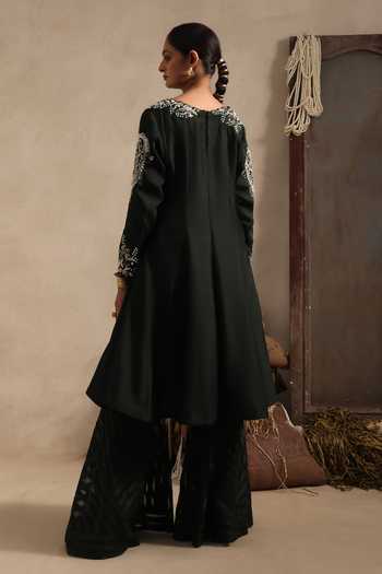 Aurouss Shyamala Embroidered Anarkali Sharara Set