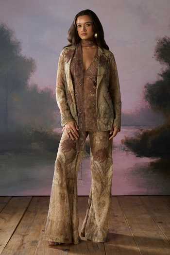Falsa Floral Dusk Pattern Jacket Pant Set 