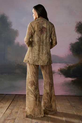 Falsa Floral Dusk Pattern Jacket Pant Set 