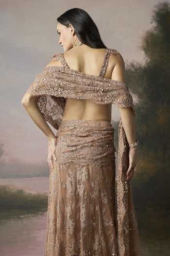 Falsa Liora Embellished Pre-Draped Saree With Blouse 