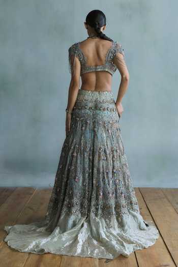 Falsa Celeste Pearl Embellished Lehenga Set 