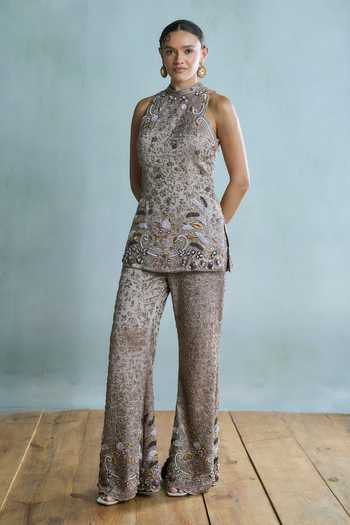 Falsa Moonlight Embroidered Top Pant Set 