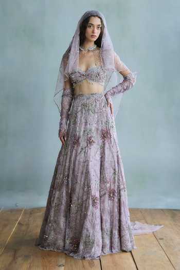 Falsa Lilac Embroidered Lehenga Set 