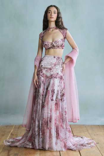 Falsa Rosette Embroidered Lehenga Set 