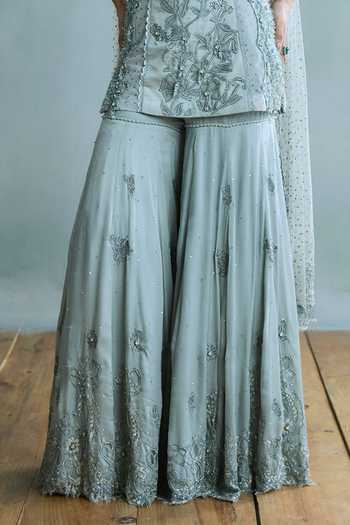 Shop Falsa Grey Crepe, Tulle, Lace, Chantelle Opaline Stone Embroidered Kurta Sharara Set Online at Aza Fashions Shop_Falsa_Grey Crepe, Tulle, Lace, Chantelle Opaline Stone Embroidered Kurta Sharara Set _Online_at_Aza_Fashions
