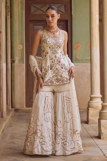 Tamanna Punjabi Kapoor Mahnoor Embroidered Kurta Sharara Set