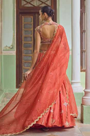 Tamanna Punjabi Kapoor Gerua Embroidered Lehenga Set