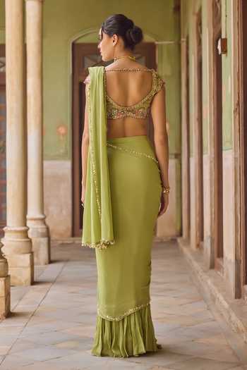 Tamanna Punjabi Kapoor Inaara Pre-Draped Saree With Blouse