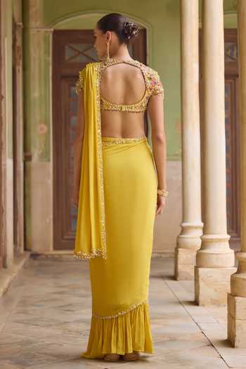 Tamanna Punjabi Kapoor Iqra Pre-Draped Saree With Blouse