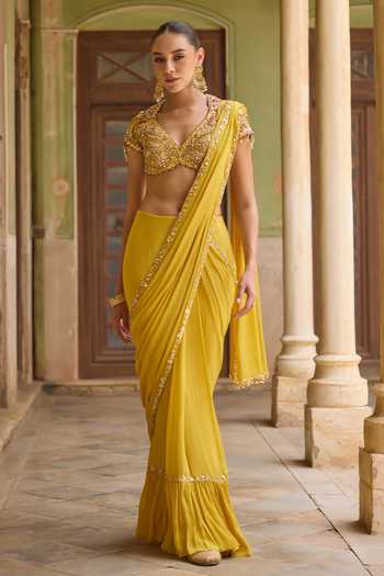 Tamanna Punjabi Kapoor Iqra Pre-Draped Saree With Blouse
