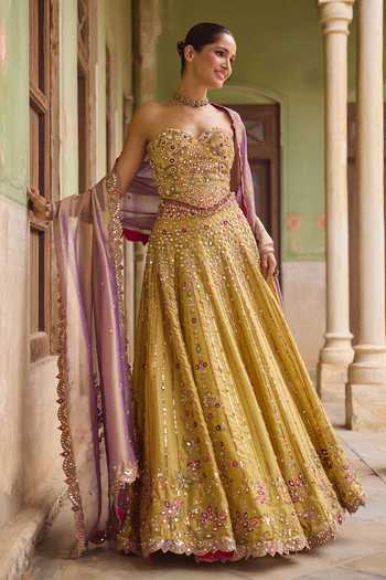 Tamanna Punjabi Kapoor Jannat Embellished Kanjivaram Tissue Lehenga & Blouse Set