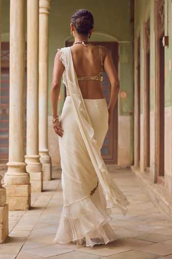 Tamanna Punjabi Kapoor Khwahish Pre-Draped Saree With Blouse