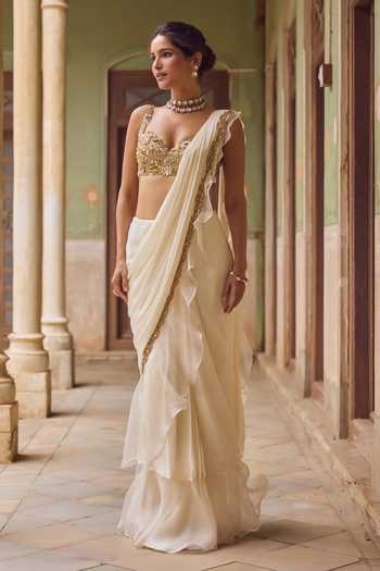 Tamanna Punjabi Kapoor Khwahish Pre-Draped Saree With Blouse