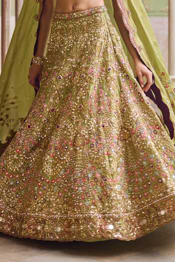 Tamanna Punjabi Kapoor Green Tissue Sweetheart Neck Maahira Embroidered Lehenga Set at Aza Fashions Tamanna Punjabi Kapoor_Green Tissue Sweetheart Neck Maahira Embroidered Lehenga Set _at_Aza_Fashions