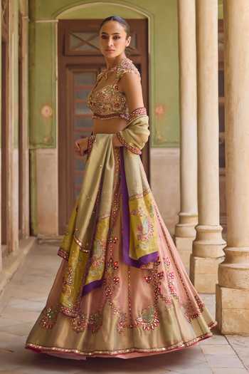 Buy Tamanna Punjabi Kapoor Pink Tissue Sweetheart Neck Maasuma Embroidered Lehenga Set Online at Aza Fashions Buy_Tamanna Punjabi Kapoor_Pink Tissue Sweetheart Neck Maasuma Embroidered Lehenga Set _Online_at_Aza_Fashions