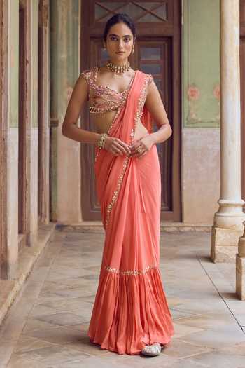 Tamanna Punjabi Kapoor Nayra Pre-Draped Saree Set