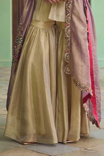 Tamanna Punjabi Kapoor Gold Tissue V-neck Nazia Embroidered Kurta Gharara Set Online at Aza Fashions Tamanna Punjabi Kapoor_Gold Tissue V-neck Nazia Embroidered Kurta Gharara Set _Online_at_Aza_Fashions