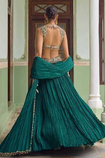 Tamanna Punjabi Kapoor Rihaa Crushed Lehenga Set