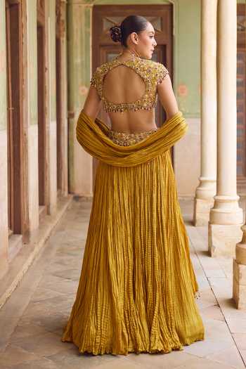 Tamanna Punjabi Kapoor Zoya Embroidered Crushed Lehenga Set